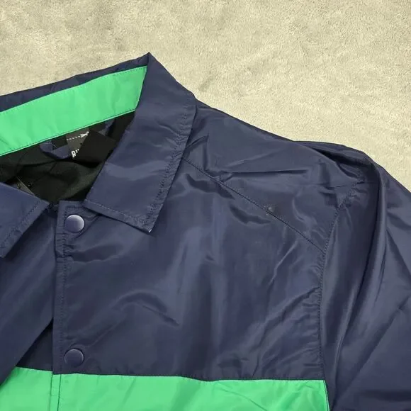 NWT Rhone Men's 100% Polyester Lined Snap Button Windbreaker Jacket Size M